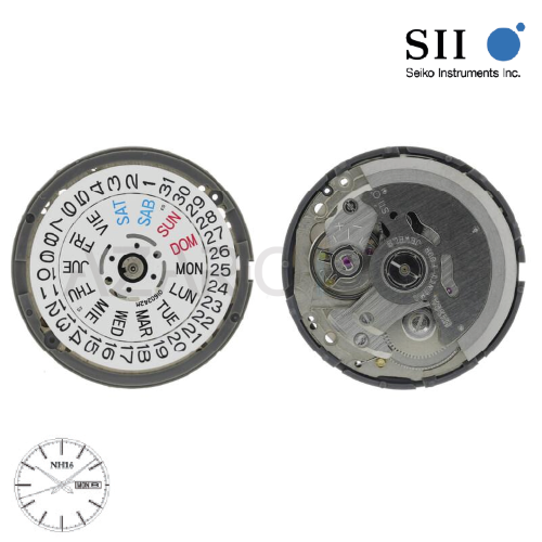 MOVIMENTO SII NH36, 12''', ALT. 5 1/3, ALT. SFERE M, GIORNO 3/DATA 3, 3 LANCETTE
