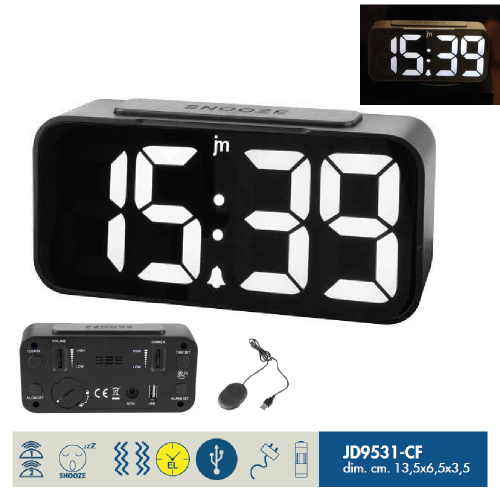 SVEGLIA DIGITALE LED BIANCHI - JD9531