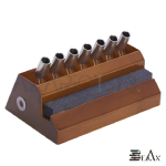BASE IN LEGNO CON PIETRA CARBORUNDUM QUADRA