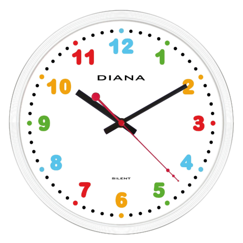 OROLOGIO DA PARETE BIANCO NUMERI COLORATI - 111069