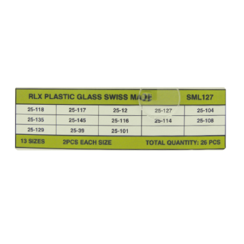 ASSORTIMENTO VETRI PLASTICI COMP. RLX - 26 PZ.
