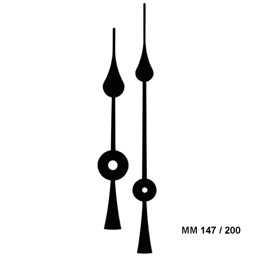 LANCETTE IN ALLUMINIO NERO 147/200 MM - CONF. 1 SET.
