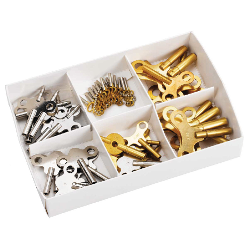 ASSORTIMENTO DI 46 CHIAVI PER PENDOLERIA ED OROLOGERIA