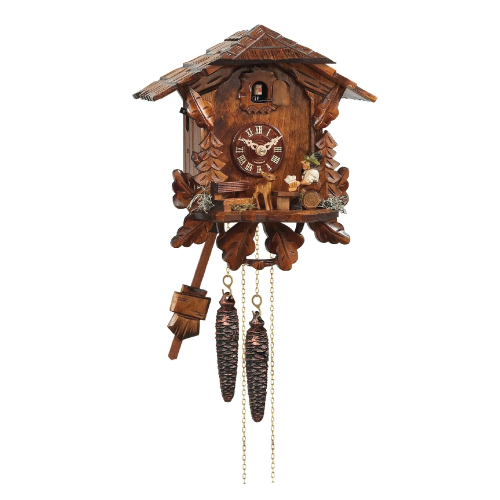 OROLOGIO KUCKUCK MECCANICO NOCE 25 CM - BEVITORE ANIMATO