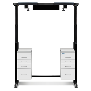 WORKSTATION ERGOLIFT EVOLUTION CON CASSETTI - 120X60X4 CM - BIANCO