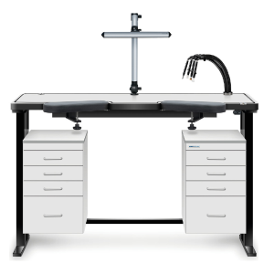 WORKSTATION ERGOLIFT EVOLUTION CON CASSETTI - 140X60X4 CM - BIANCO