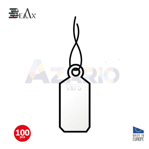 ETICHETTE BIANCHE CON FILO 18X8 MM - CONF. 100 PZ.