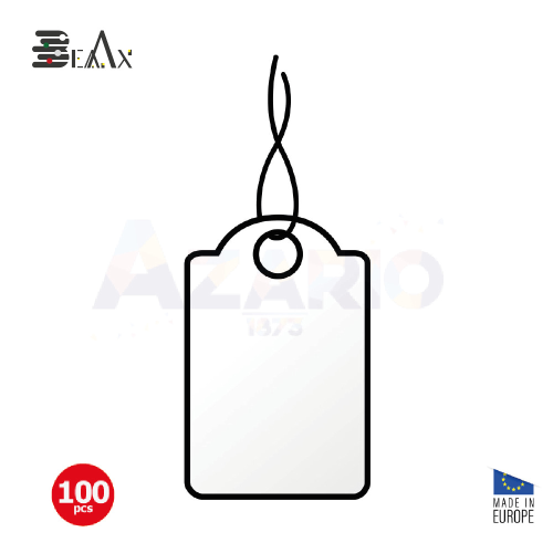 ETICHETTE BIANCHE CON FILO 28X18 MM - CONF. 100 PZ.