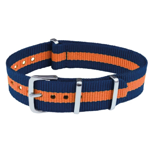 CINTURINO IN TESSUTO PASSANTE XT002 RIGATO BLU / ARANCIONE 