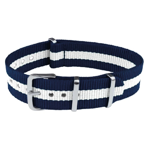 CINTURINO IN TESSUTO PASSANTE XT002 RIGATO BLU / BIANCO