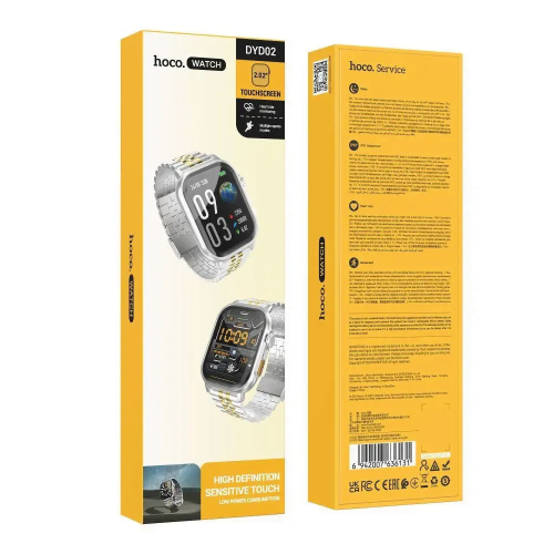 SMARTWATCH HOCO. DYD02 ACCIAIO E ORO