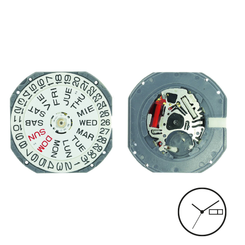 MOVIMENTO SII VJ53, 12 1/2''', ALT. 2.94, ALT. SFERE M, DAY/DATE H3, 3 LANCETTE