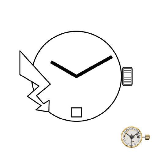 MOVIMENTO ETA F03115 MH1, 7 3/4''', ALT. 2.50, ALT. SFERE 1, D6, 2 LANCETTE