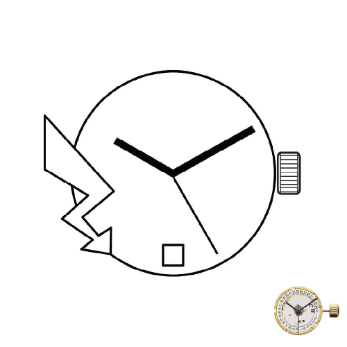 MOVIMENTO ETA F03115 SH1, 7 3/4''', ALT. SFERE 1.09 MM, D6, 3 LANCETTE
