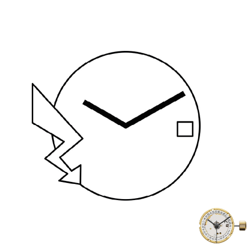 MOVIMENTO ETA F03115 SH1, 7 3/4''', ALT. SFERE 1.09 MM, D3, 2 LANCETTE