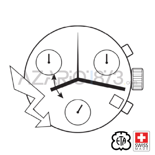 MOVIMENTO ETA 251274 CRONO, 13 1/4''', ALT. 5.00, ALT. SFERE 1, D4 INCLINATA, 6 LANCETTE