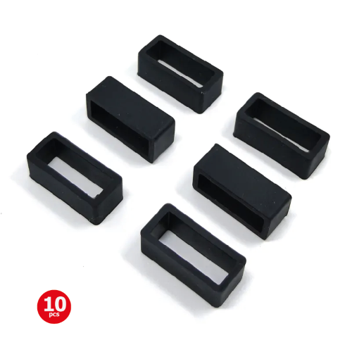 PASSANTE IN SILICONE NERO PER CINTURINO - CONF. 10 PZ.