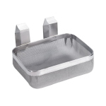 VASCHETTA MICRORETE IN ACCIAIO CON GANCI A MOLLA 13X10X5 CM