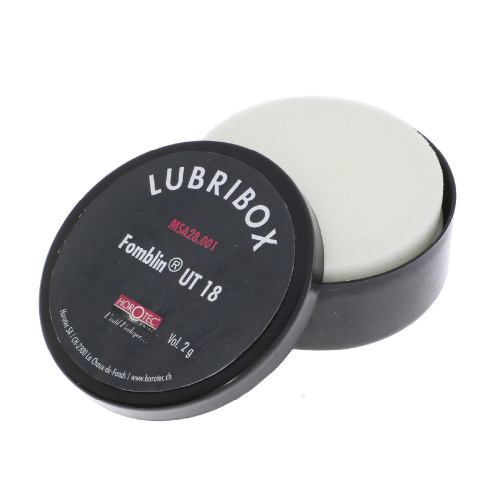 LUBRIBOX CON 2 CUSCINI IN SCHIUMA E GRASSO FOMBLIN UT18 - 2 G. / Ø 60 MM - 28.001