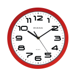 OROLOGIO PARETE SILENZIOSO IN ABS Ø 26 CM - ROSSO - 111009