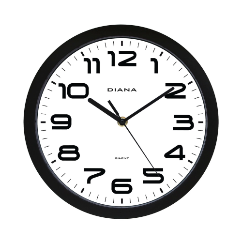 OROLOGIO PARETE SILENZIOSO IN ABS Ø 26 CM - NERO - 111009