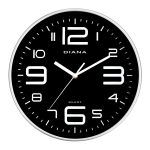 OROLOGIO PARETE SILENZIOSO IN ABS Ø 30 CM - NERO - 111019