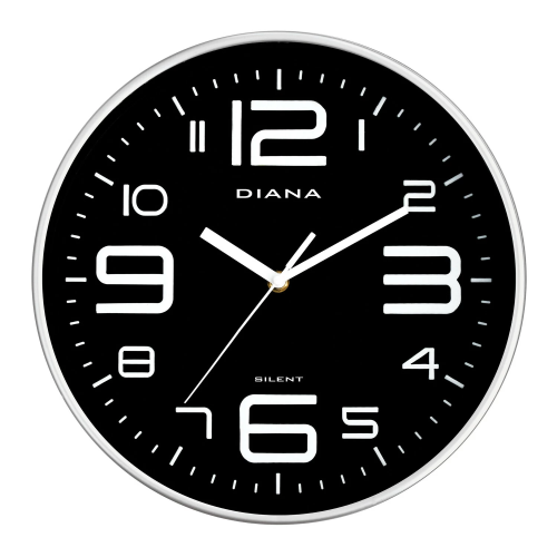 OROLOGIO PARETE SILENZIOSO IN ABS Ø 30 CM - NERO - 111019