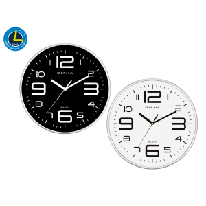 OROLOGIO PARETE SILENZIOSO IN ABS Ø 30 CM - NERO - 111019
