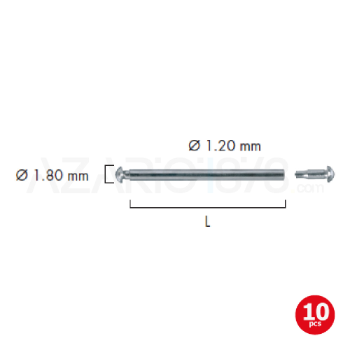 PERNI A PRESSIONE Ø 1.20 MM - BUSTA 10 PZ.