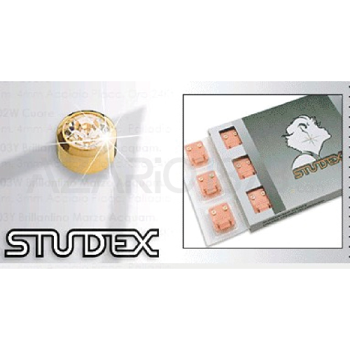 STUDEX PRE-ORECCHINI STANDARD CON PIETRA BIANCA ORO