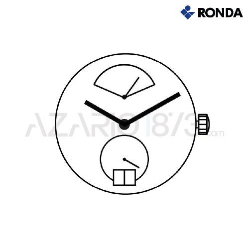 MOVIMENTO RONDA 7004.N SWISS MADE, 15''', ALT. 5.60 mm, ALT. SFERE 1, GRANDE DATA 6, 4 LANCETTE