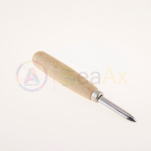 BRUNITORE IN ACCIAIO LAMA DRITTA CON MANICO IN LEGNO 150 MM