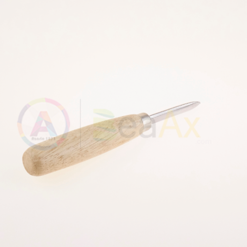BRUNITORE IN ACCIAIO LAMA DRITTA CON MANICO IN LEGNO 150 MM