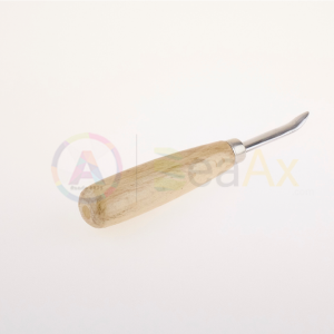 BRUNITORE IN ACCIAIO LAMA CURVA E MANICO IN LEGNO 150 MM